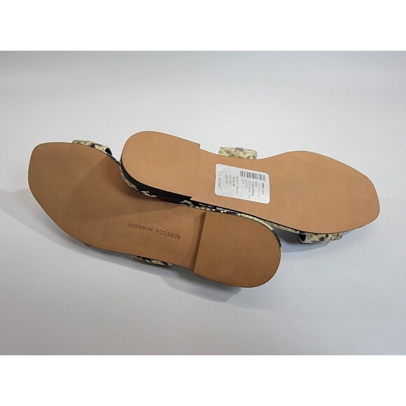 NEW Rebecca Minkoff 9.5 Marciann Too Sandal Snake Embossed Flats Slip On - Picture 9 of 10